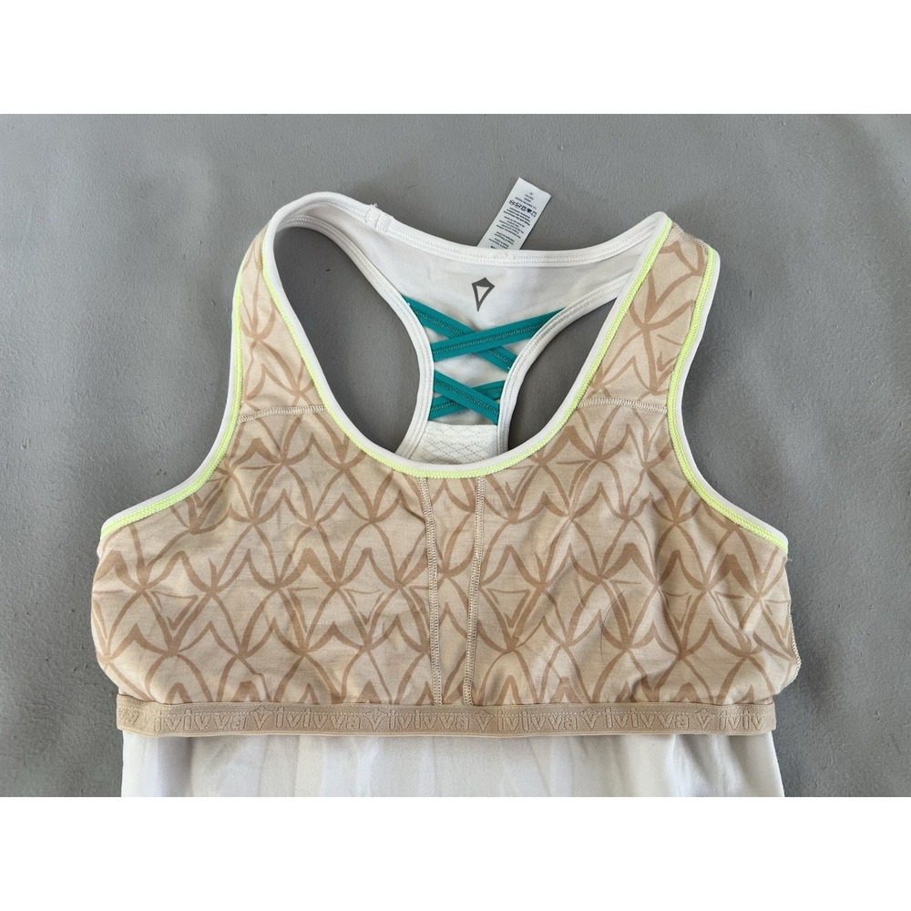 Ivivva Romper Size 14 Girls White /Green Tiered Dress-Look Sleeveless - Picture 5 of 8